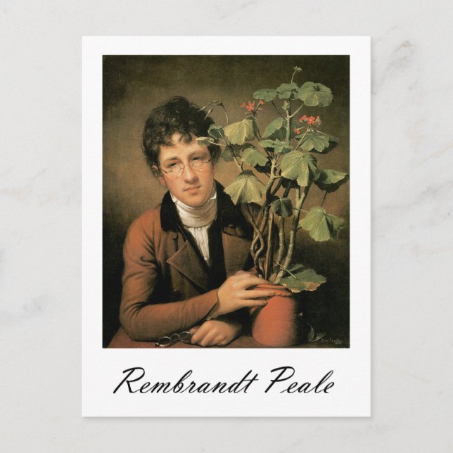 Rembrandt Peale Rubens Peale med Geranium Vykort (Framsida)