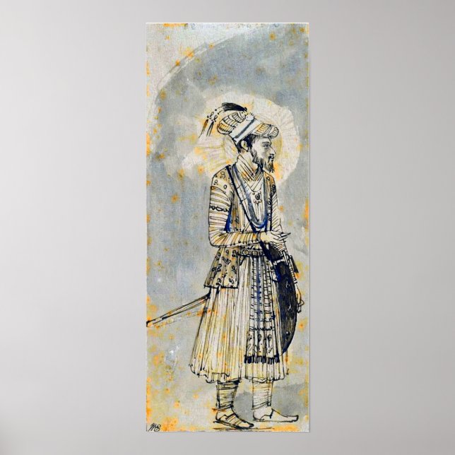 Rembrandt - Porträtt av Aurangzeb 1655 Poster (Framsidan)