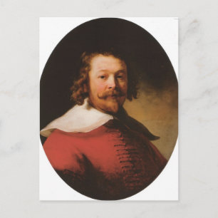 Rembrandt- Porträtt av en skäggig man, dammlängd Vykort