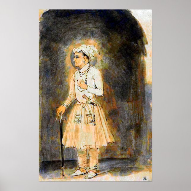 Rembrandt - Porträtt av Jahangir 1656 Poster (Framsidan)