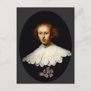 Rembrandt- Porträtt i en Young Woman Vykort