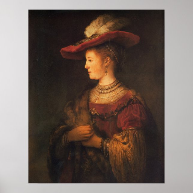 Rembrandt - Saskia Uylenburgh 1634 Poster (Framsidan)