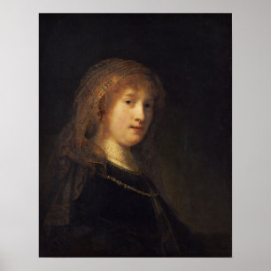 Rembrandt - Saskia Uylenburgh, konstnärens fru Poster