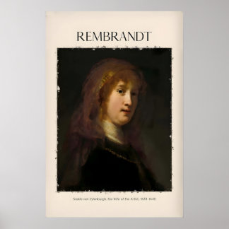 Rembrandt Saskia van Uylenburgh Porträtt Tryck
