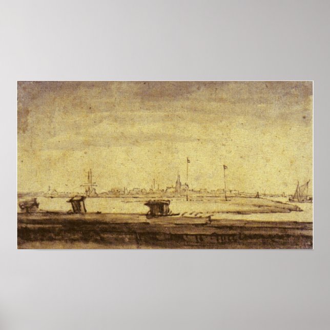 Rembrandt - Schellingwou Seen from Diemerdijk 1655 Poster (Framsidan)
