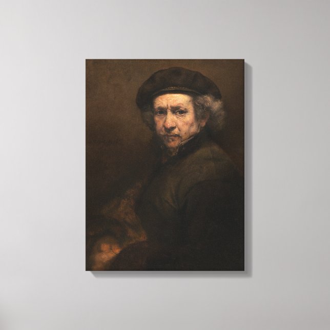 Rembrandt Self-Porträtt 15 x 20-tums poster Canvastryck (Framsida)
