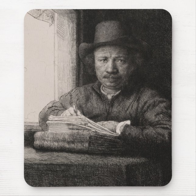 Rembrandt Self-Porträtt CC0169 Mousepad Musmatta (Framsidan)