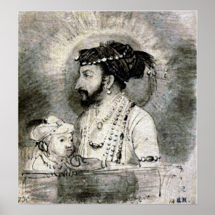 Rembrandt - Shah Jahan och hans son 1656 Poster