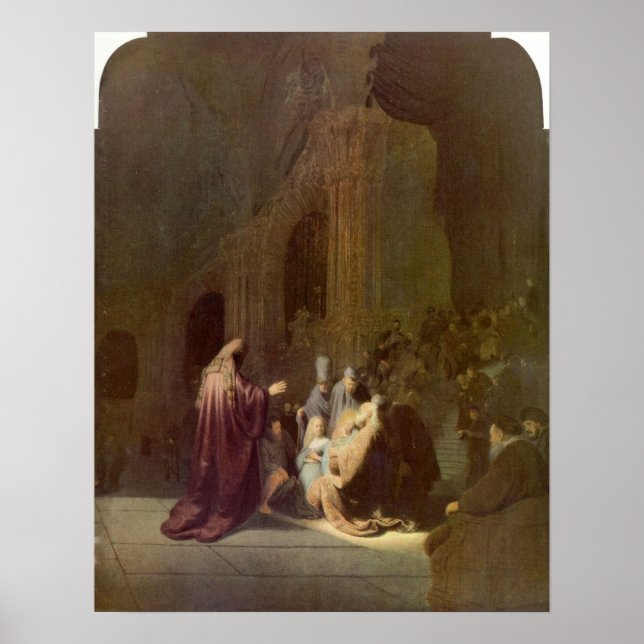 Rembrandt - Simeon i templet Poster (Framsidan)