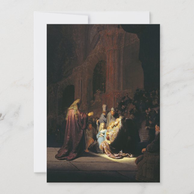 Rembrandt - Simeon's Sång of Pising Kort (Framsida)