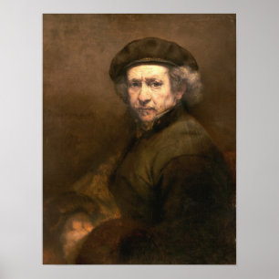 Rembrandt: Självporträtt Beret & Turned Collar Poster