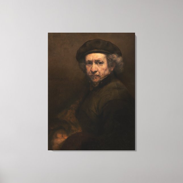 Rembrandt Självporträtt: Dutch Golden Age Painter Canvastryck (Framsida)