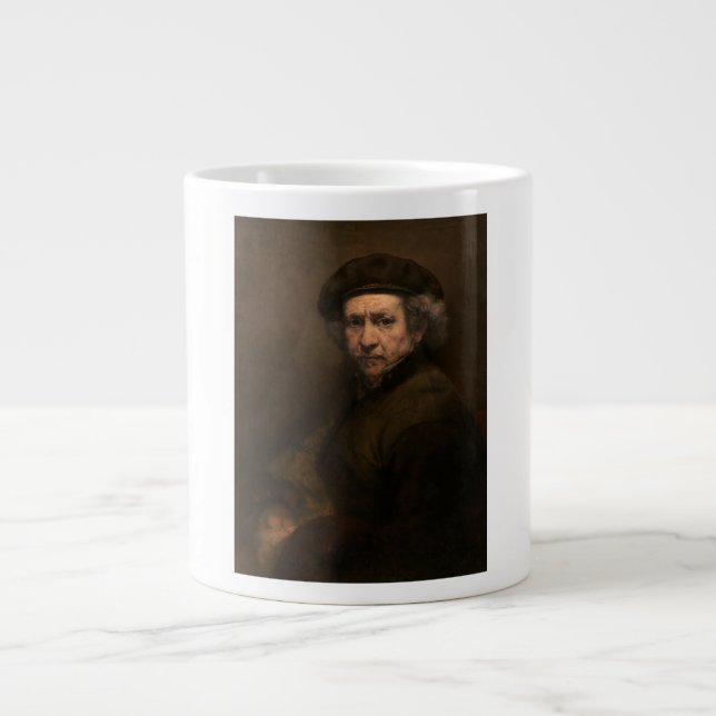 Rembrandt Självporträtt: Dutch Golden Age Painter Jumbo Mugg (Framsidan)