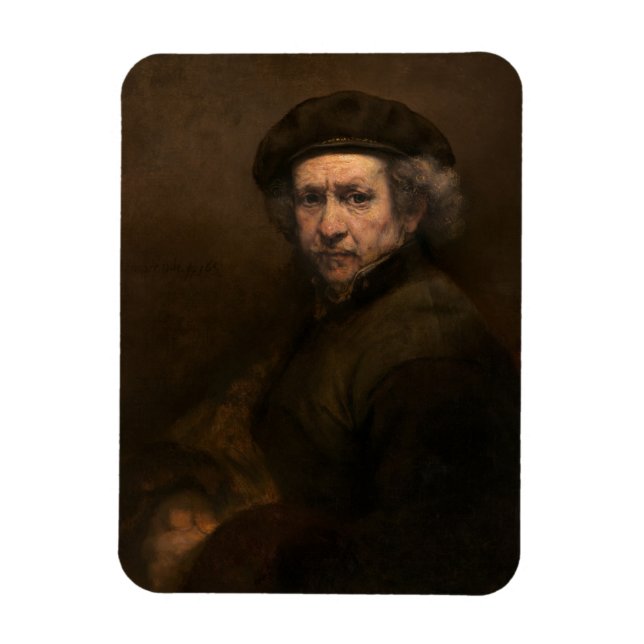 Rembrandt Självporträtt: Dutch Golden Age Painter Magnet (Vertikal)