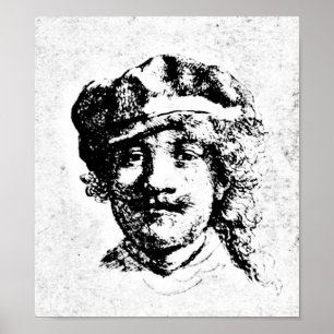 Rembrandt Självporträtt Engrave Poster