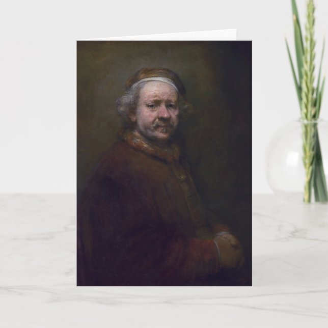 Rembrandt självporträtt in på åldern av 63 kort (Framsida)