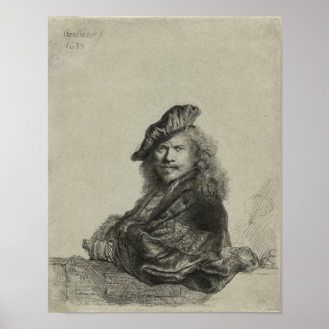 Rembrandt Självporträtt Sketch Poster (Framsidan)