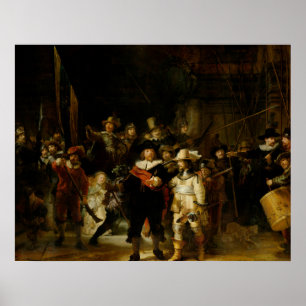 REMBRANDT SKÅPBIL RIJN- Nightwatchen 1642 Poster