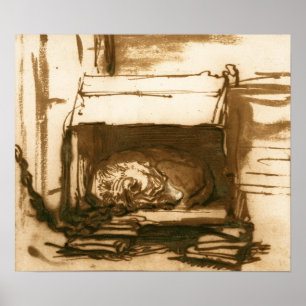 Rembrandt - Sövande vakthund Poster