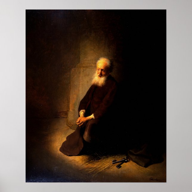 Rembrandt - St Peter In-fängelset, Apostle Peter Poster (Framsidan)