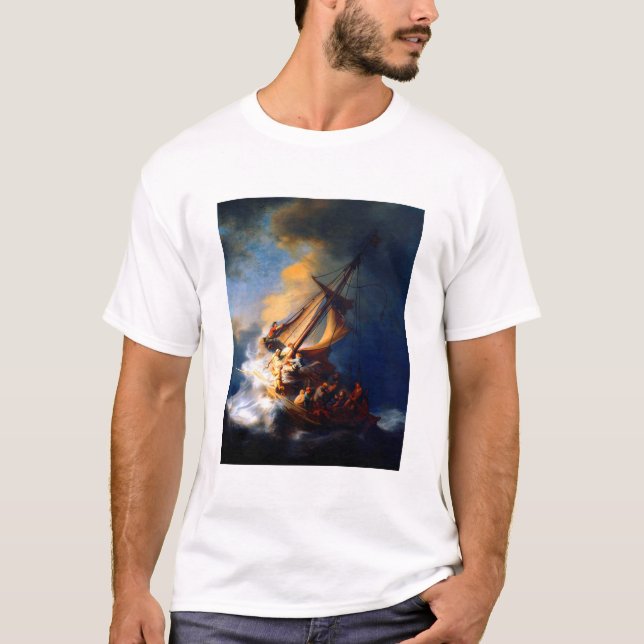 Rembrandt Storm on Sea of Galilee T Shirt (Framsida)