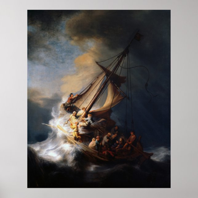 Rembrandt Storm på Galilees hav Poster (Framsidan)