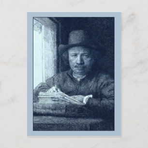 Rembrandt Teckning på en Window Vykort
