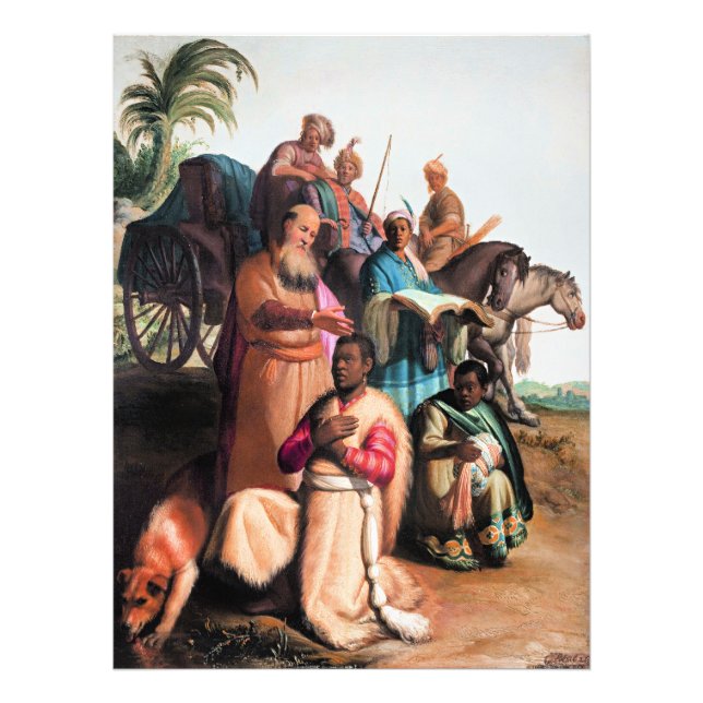 Rembrandt - The Baptism of the Eunuch, Fototryck (Framsidan)