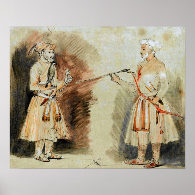 Rembrandt - Två indiska Noblemen 1654 Poster (Framsidan)