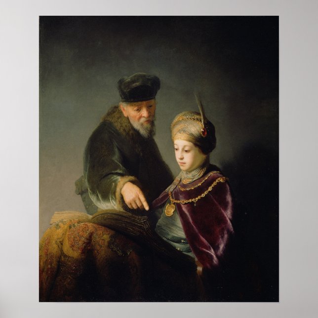 Rembrandt - Ung lärd och hans handledare Poster (Framsidan)