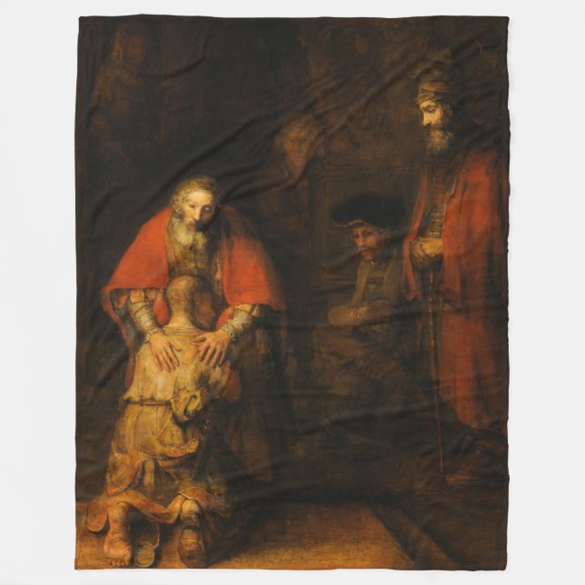 Rembrandt van Rijn återlämnar Prodigal Son Fleecefilt (Framsidan)