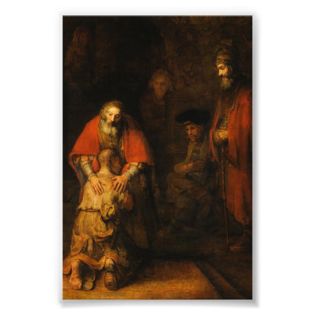 Rembrandt van Rijn återlämnar Prodigal Son Fototryck (Framsidan)
