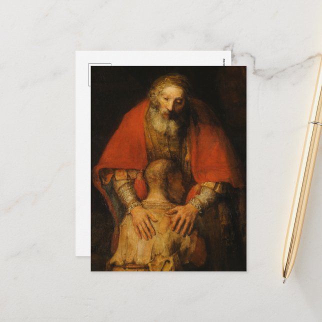 Rembrandt van Rijn återlämnar Prodigal Son Helg Vykort (Fram/Back In Situ)