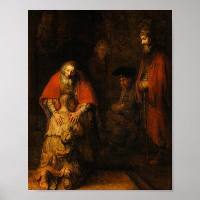 Rembrandt van Rijn återlämnar Prodigal Son Poster (Framsidan)