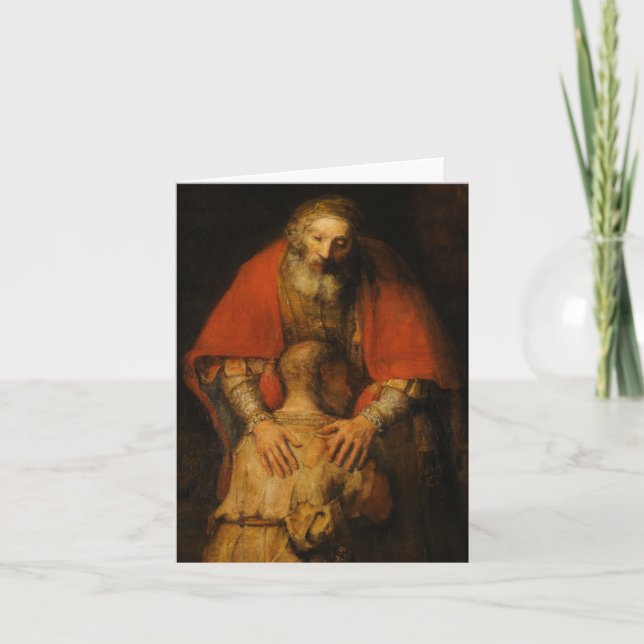 Rembrandt van Rijn återlämnar Prodigal Son Tack Kort (Framsida)