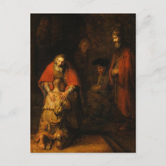 Rembrandt van Rijn återlämnar Prodigal Son Vykort (Framsida)
