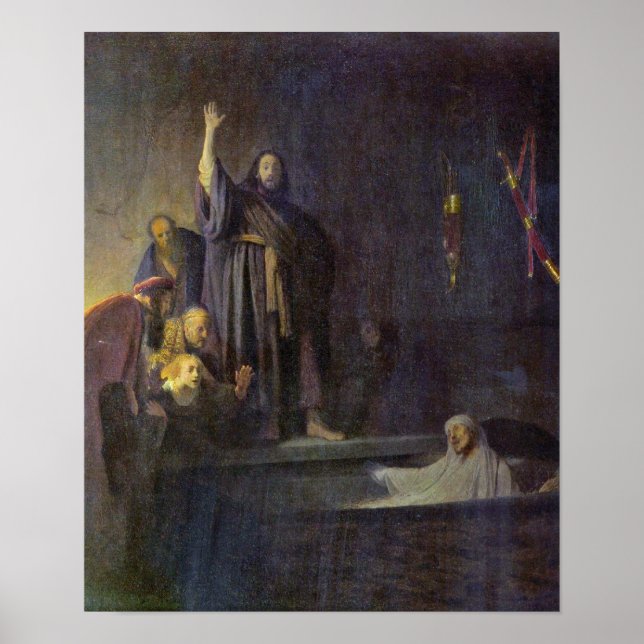 Rembrandt van Rijn - Höjningen av Lazarus Poster (Framsidan)