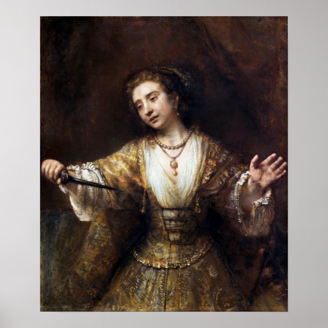Rembrandt van Rijn Lucretia Poster (Framsidan)