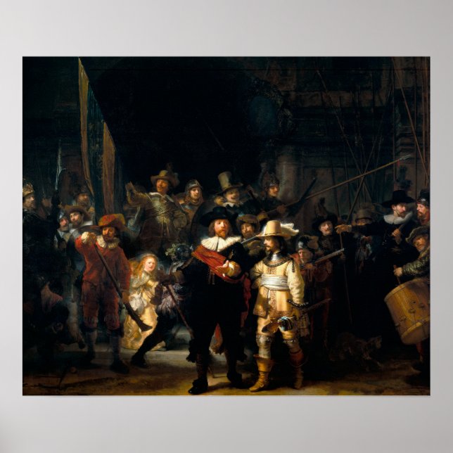 Rembrandt Van Rijn, nattbevakningen Poster (Framsidan)