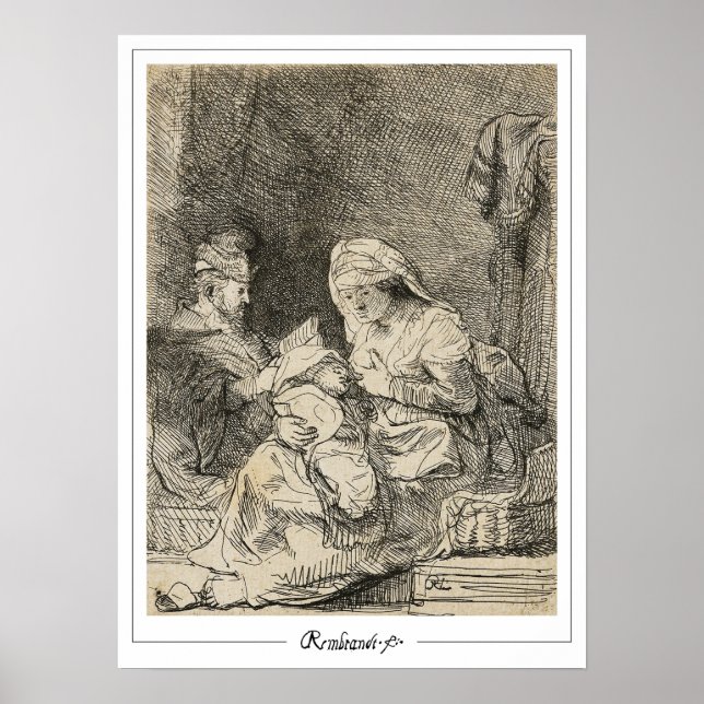 Rembrandt van Rijn Zedign Art Poster #235 (Framsidan)