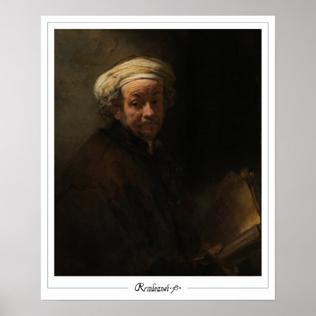 Rembrandt van Rijn Zedign Art Poster #373 (Framsidan)