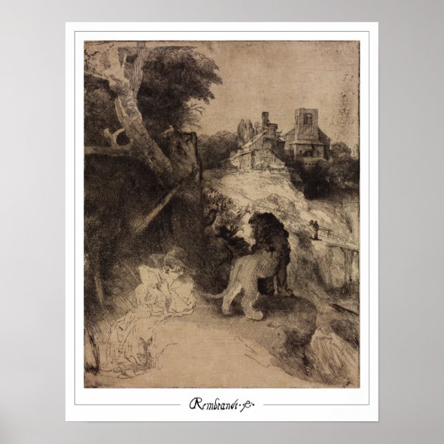 Rembrandt van Rijn Zedign Art Poster #59 (Framsidan)