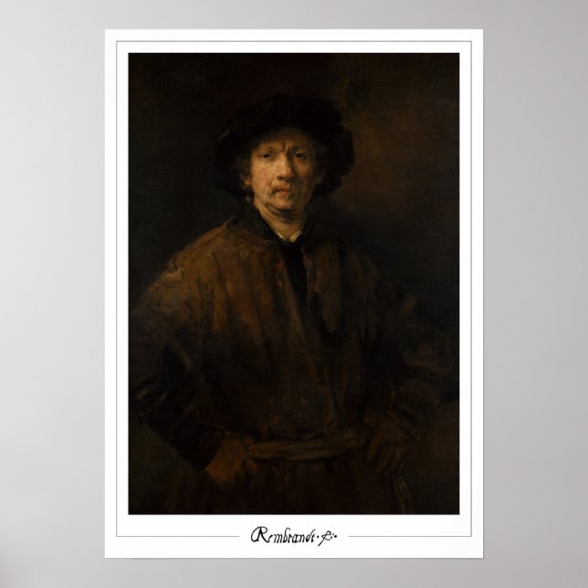 Rembrandt van Rijn Zedign Art Poster #680 (Framsidan)
