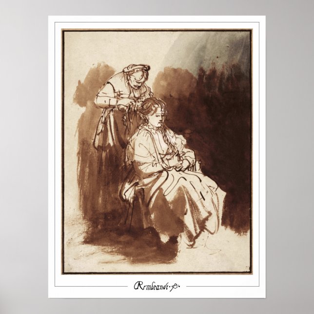 Rembrandt van Rijn Zedign Art Poster nr 157 (Framsidan)