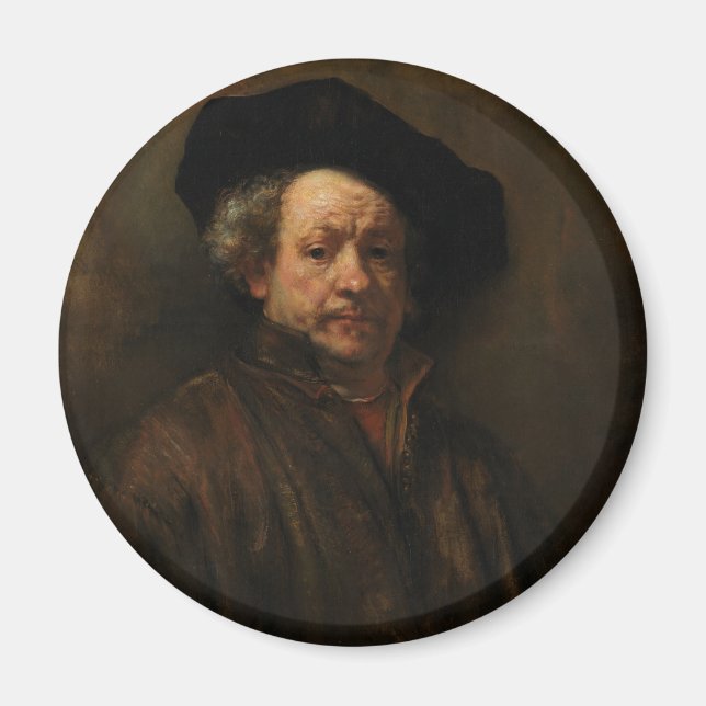 Rembrandt van Rijn's Självporträtt Fine Art Magnet (Framsidan)