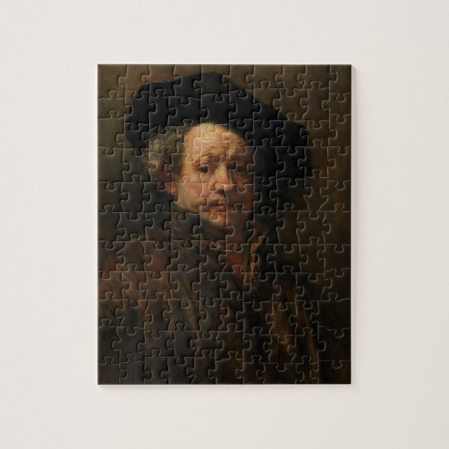 Rembrandt van Rijn's Självporträtt Fine Art Pussel (Vertikal)