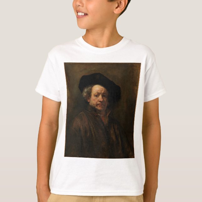 Rembrandt van Rijn's Självporträtt Fine Art T-shirt (Framsida)
