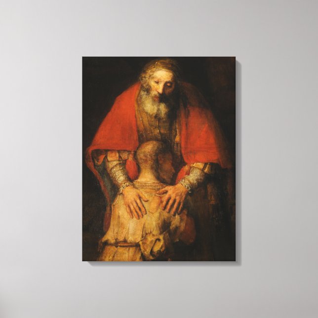 Rembrandts återlämnande av den prodigala sonen canvastryck (Framsida)