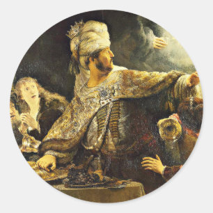 Rembrandts målning, Belsassars gästabud, Runt Klistermärke