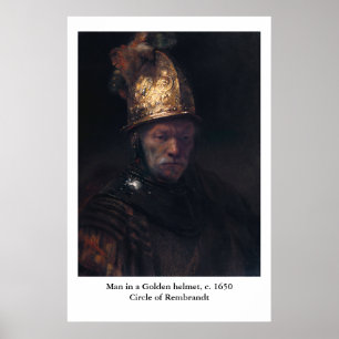Rembrandts man i en Golden helmet Poster